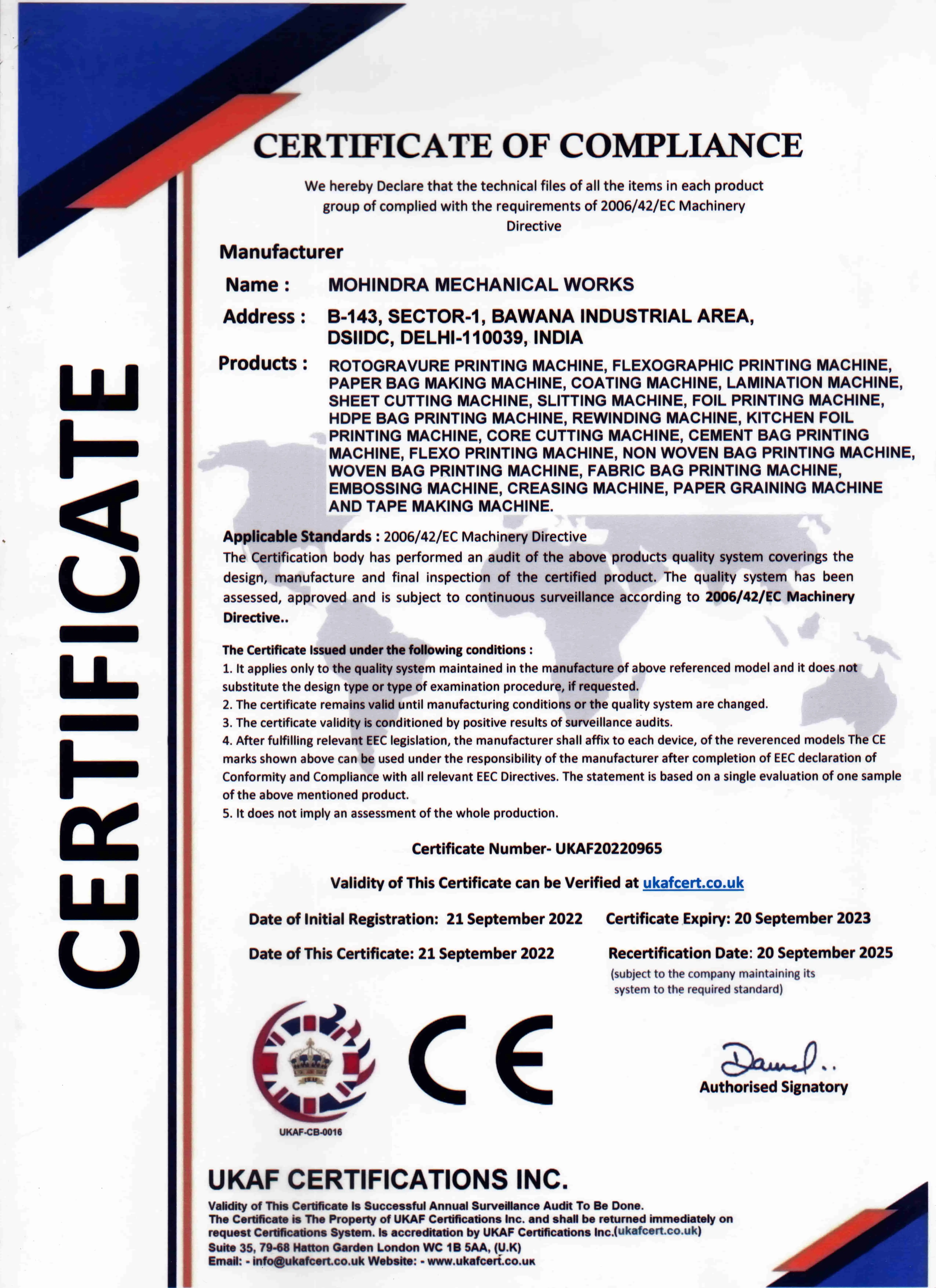 Mohindra CertificateC 