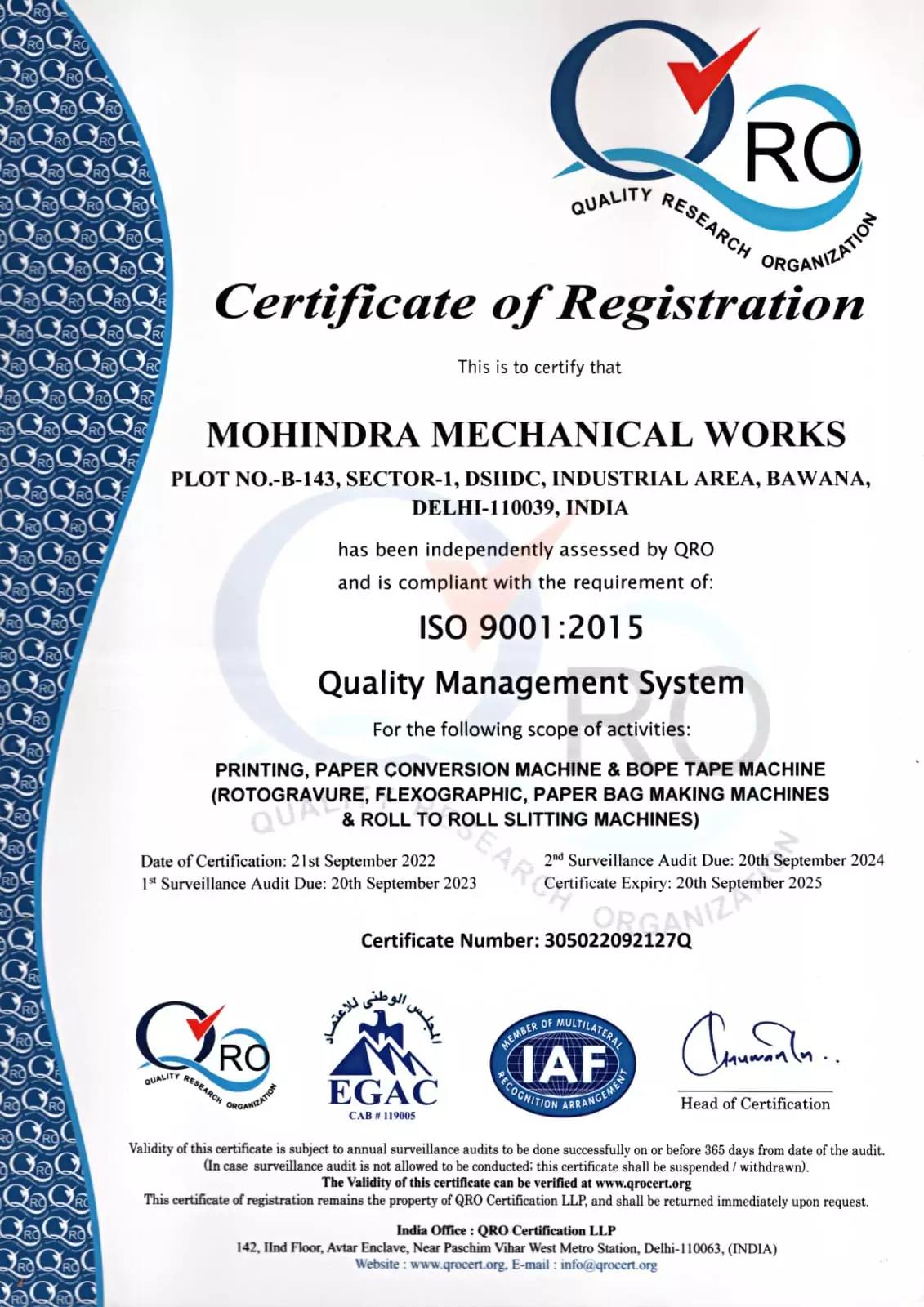 Mohindra CertificateA 